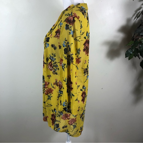 Ember Women’s Floral long sleeve Pullover front tie Top Sz Med # ST5126 - Picture 4 of 8